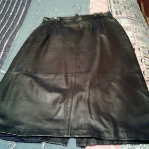 Genuine Leather,Vintage 80's,Sexy,Black,Soft,Bodycon,Pencil,Midi, Skirt🖤💥⚘️🖤
